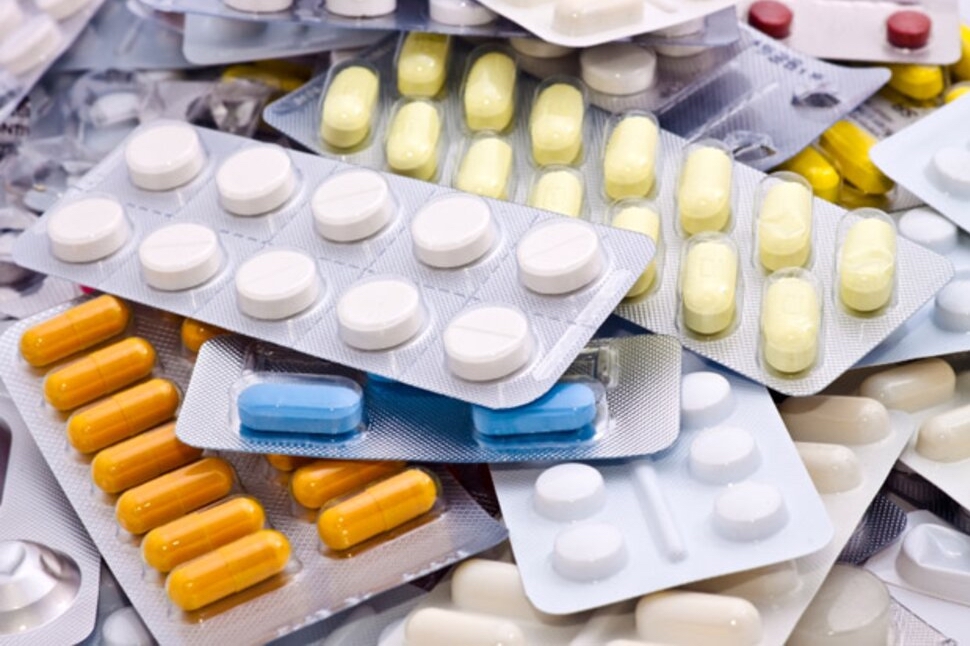 Pharmaceutical marketing strategy showcasing tablets and capsules branding